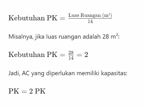 cara mengetahui ac berapa pk