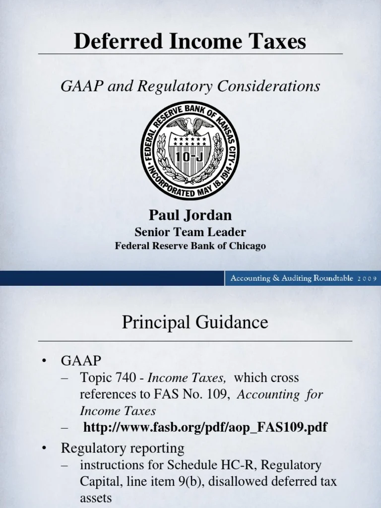 Deferred Income Taxes: GAAP and Regulatory Considerations | PDF