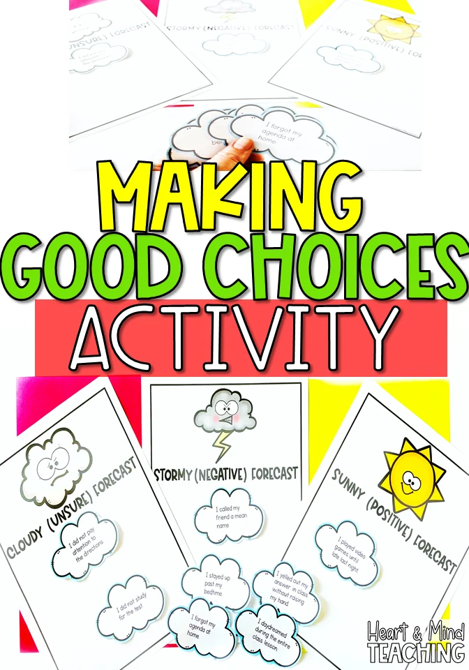 Forecast your Choices sorting activity | School counseling lessons