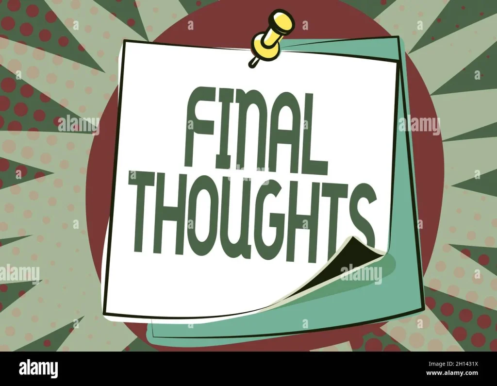 Hand writing sign Final Thoughts. Conceptual photo Conclusion Last