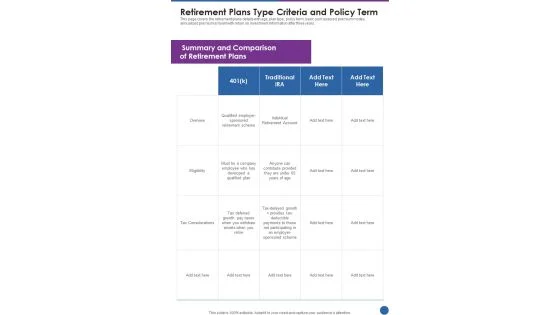Key types of policies that work as retirement tools