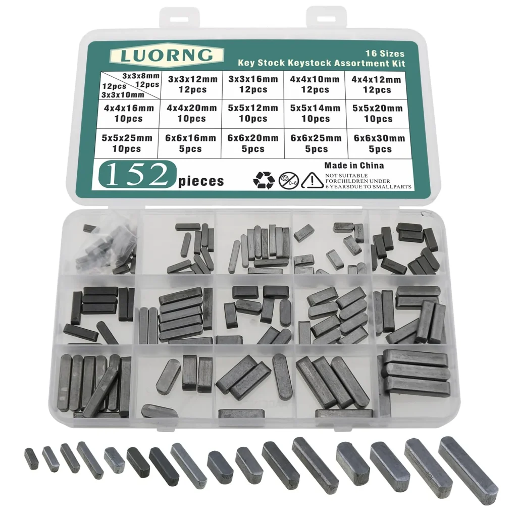 LUORNG 152PCS Double Round Head Flat Keyed Pin Assortment Set Keyway