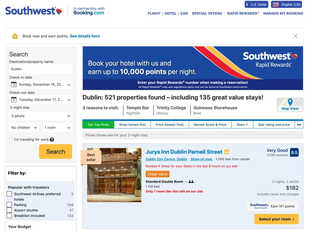 Southwest Hotels Booking: Tips dan Trik