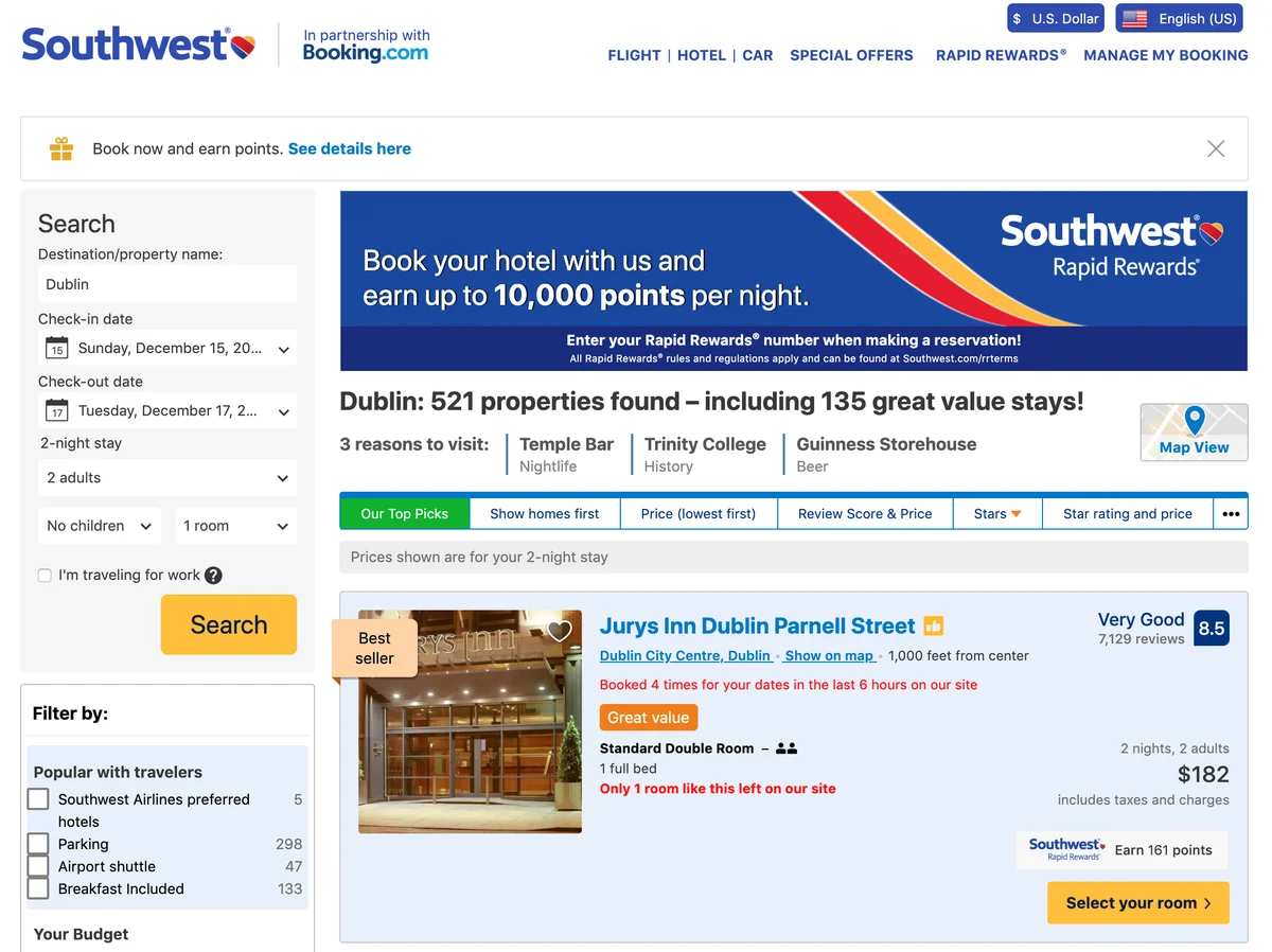 Southwest Hotels Booking: Tips dan Trik