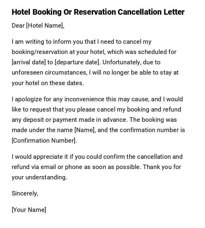 Tips for Canceling a Hotel Booking