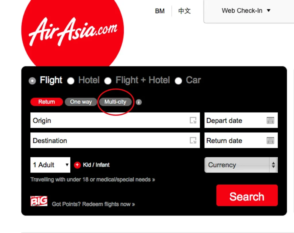 Air Asia Flight Booking Process