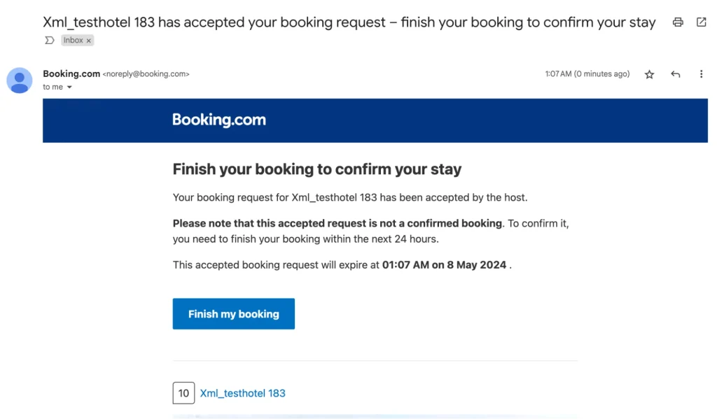 Finalizing Your Booking