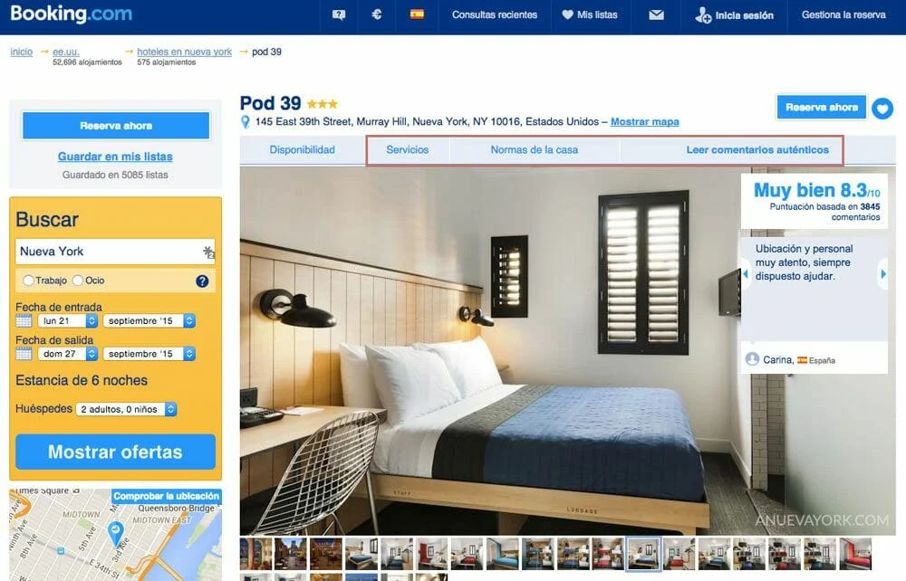 Hotel Pod 39 Booking Process