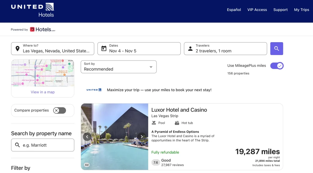 How to Use United Miles to Book a Hotel