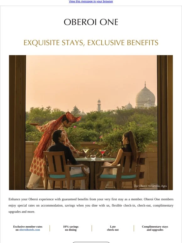 Oberoi Hotel Booking Benefits