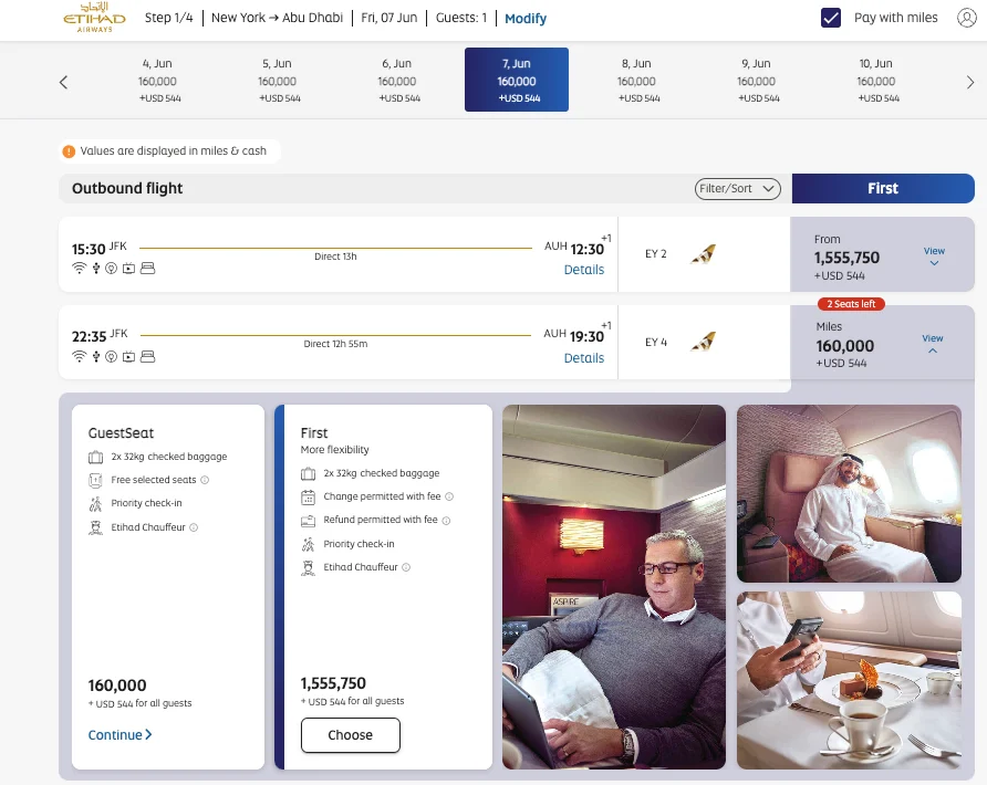 Booking First Class Flights Online
