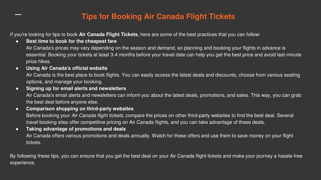 Flight Booking to Canada: Tips and Considerations